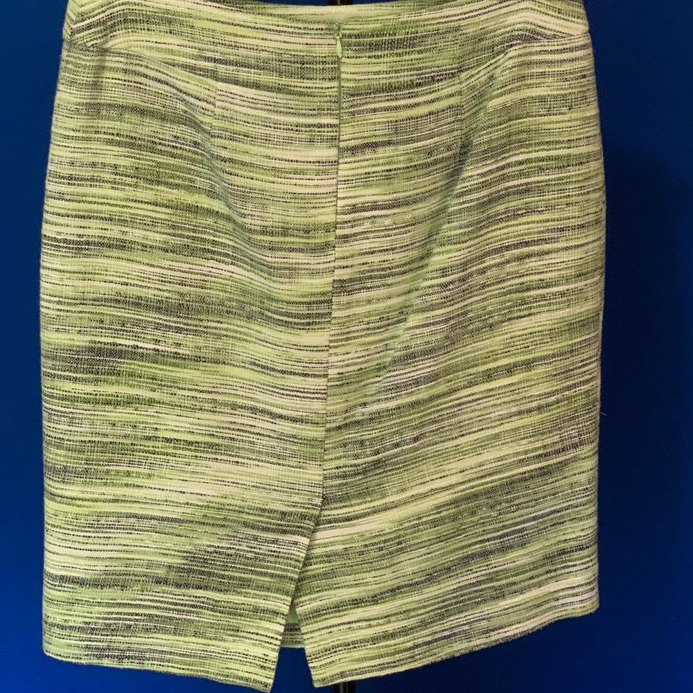 KASPER GREEN BLACK TWEED SKIRT Sz 8